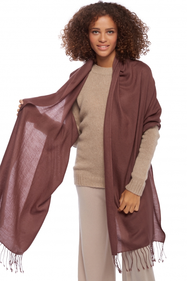 Cashmere & Silk accessories platine chocolate 201 cm x 71 cm